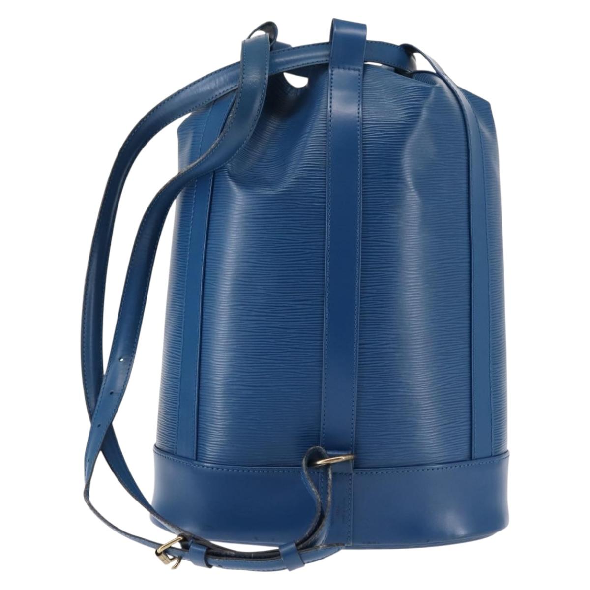 LOUIS VUITTON Epi Randonnee PM Shoulder Bag Blue M52355 LV Auth 145212