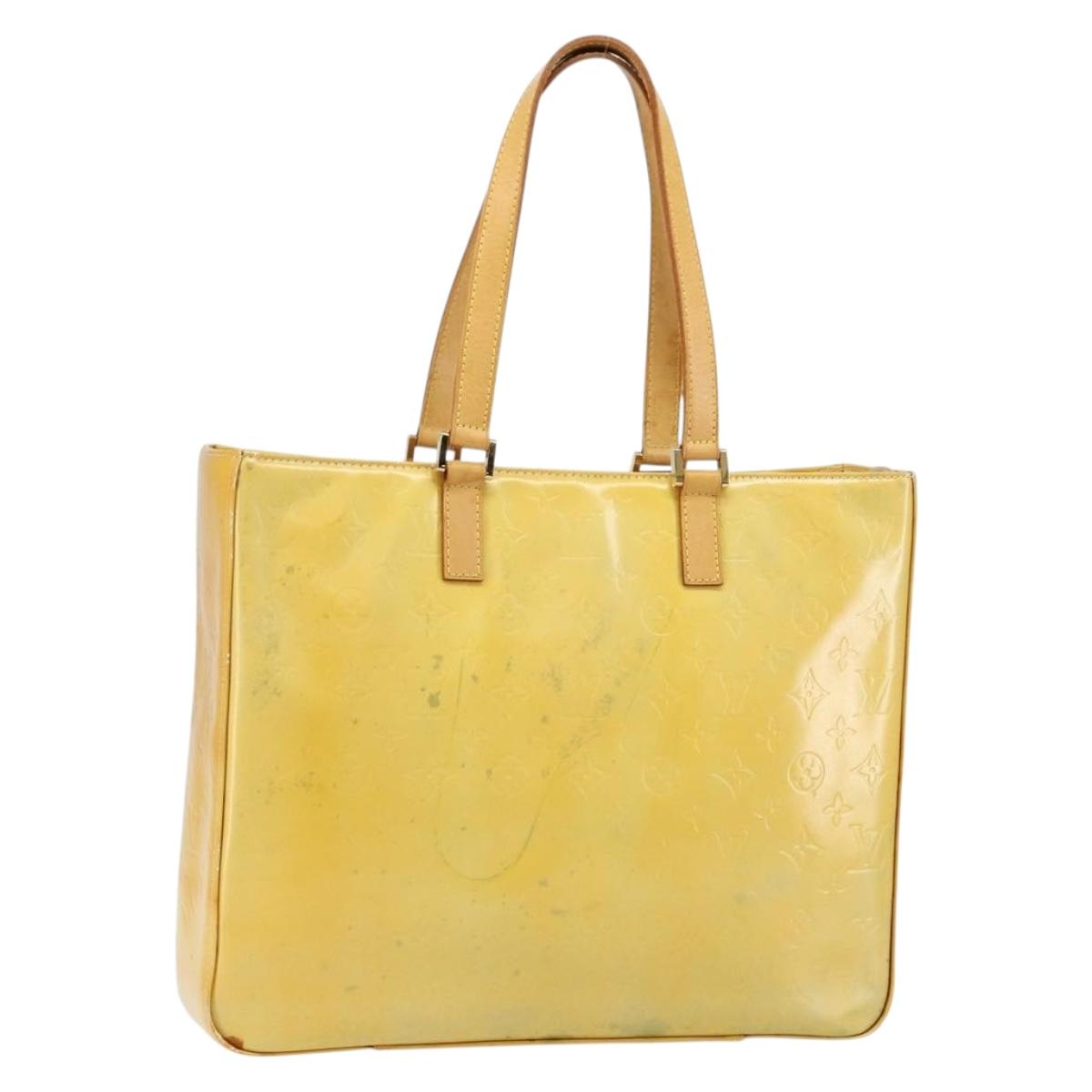 LOUIS VUITTON Monogram Vernis Columbus Tote Bag Gris M91028 LV Auth 145223