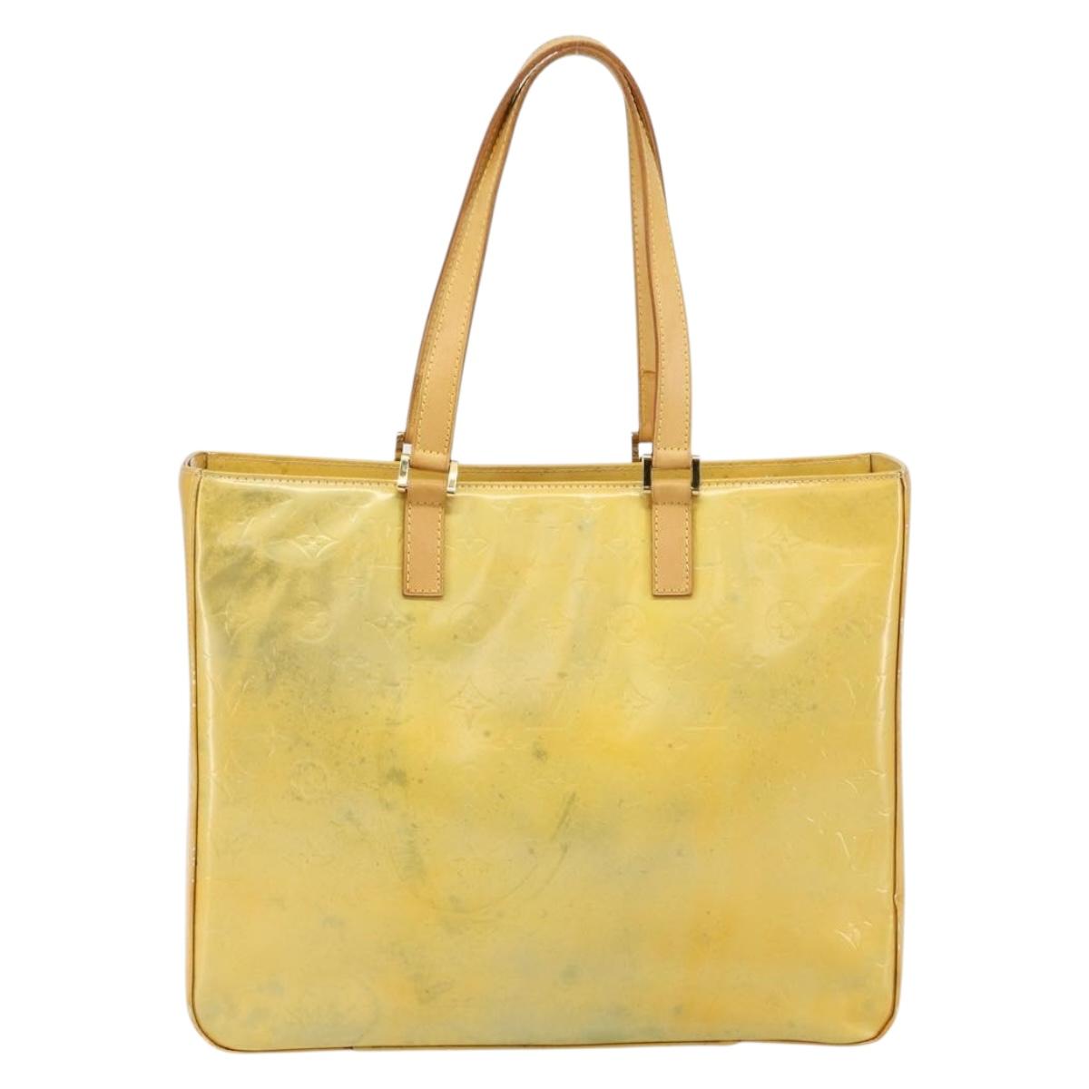 LOUIS VUITTON Monogram Vernis Columbus Tote Bag Gris M91028 LV Auth 145223