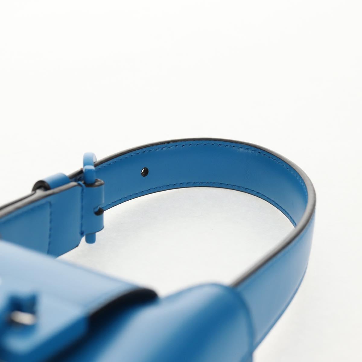 Salvatore Ferragamo Gancini Trifoglio Mini Hand Bag Leather Blue Auth 145244M