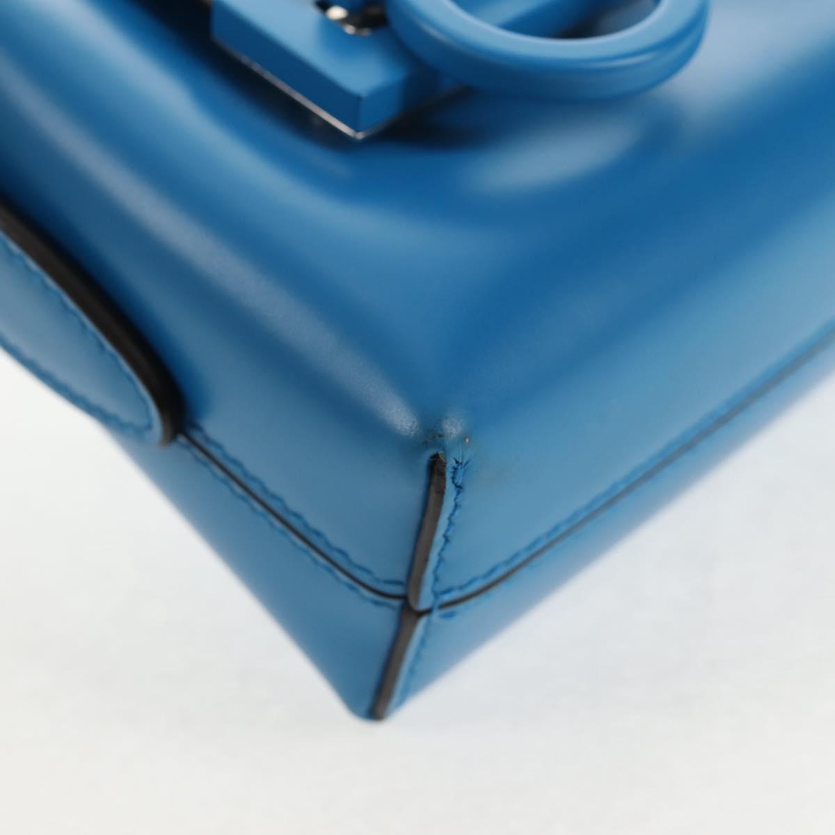 Salvatore Ferragamo Gancini Trifoglio Mini Hand Bag Leather Blue Auth 145244M
