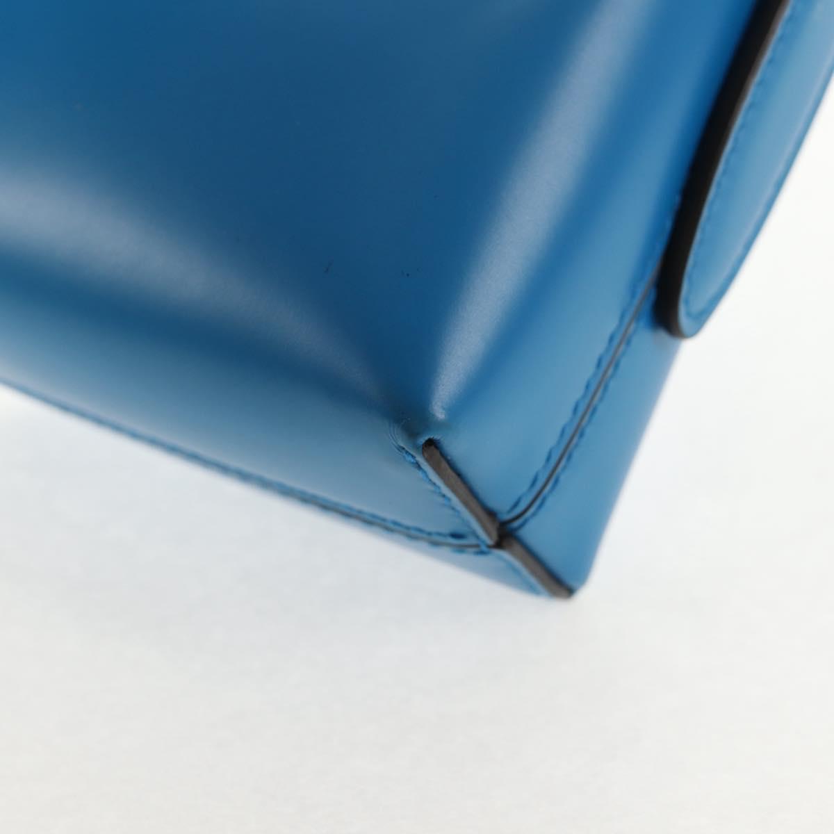 Salvatore Ferragamo Gancini Trifoglio Mini Hand Bag Leather Blue Auth 145244M