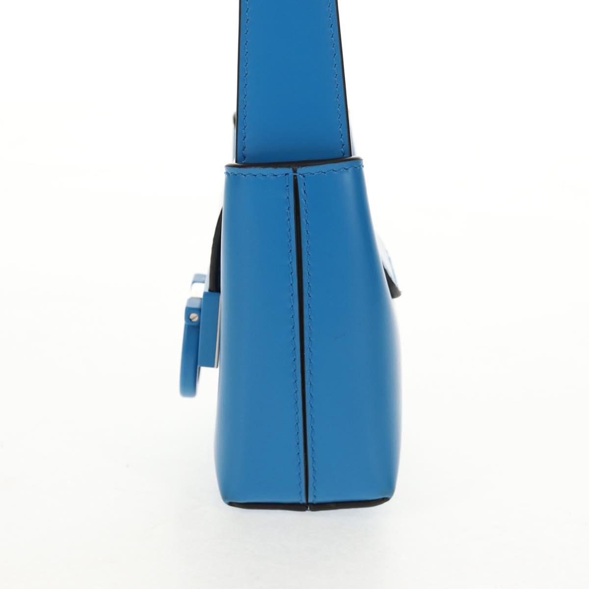 Salvatore Ferragamo Gancini Trifoglio Mini Hand Bag Leather Blue Auth 145244M