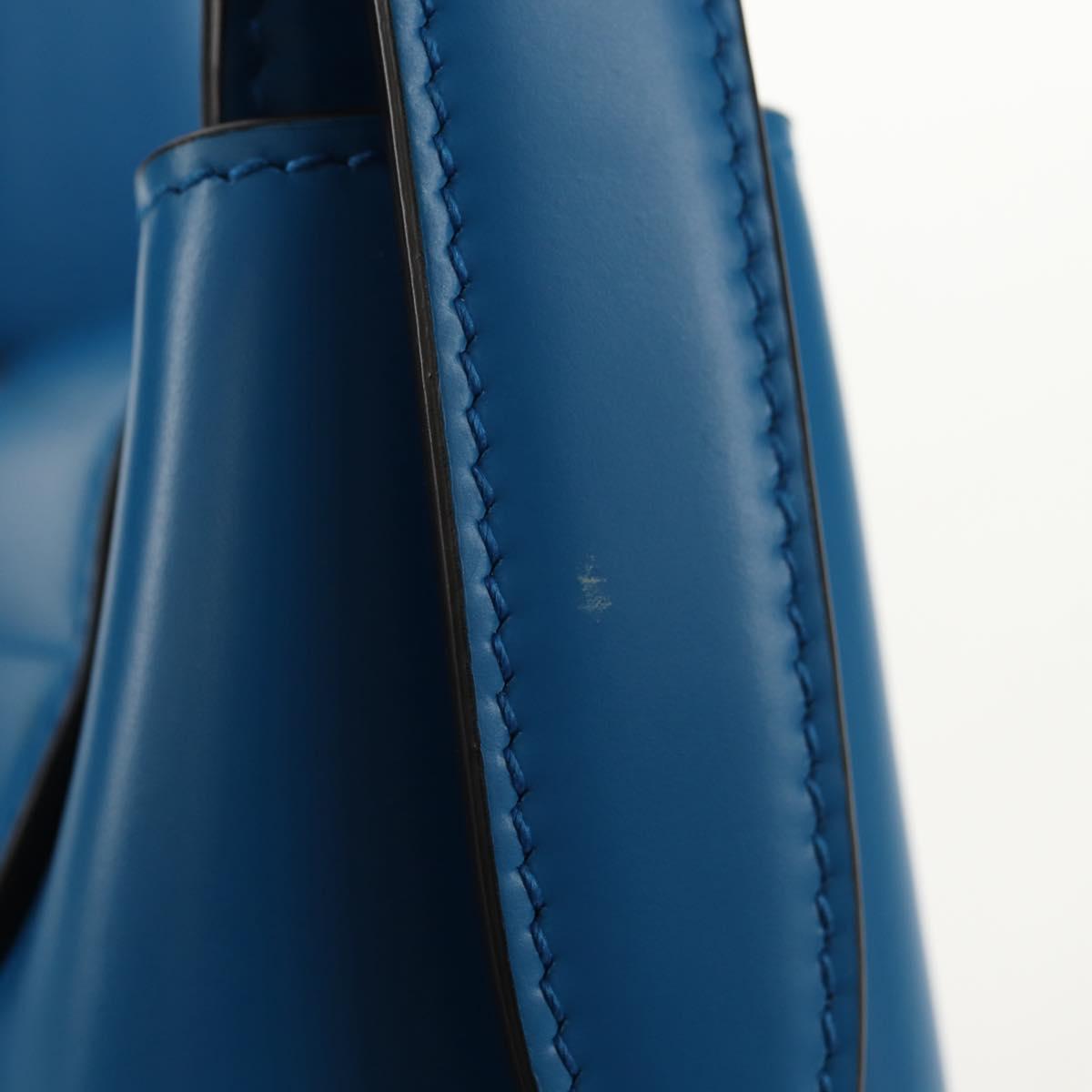 Salvatore Ferragamo Gancini Trifoglio Mini Hand Bag Leather Blue Auth 145244M