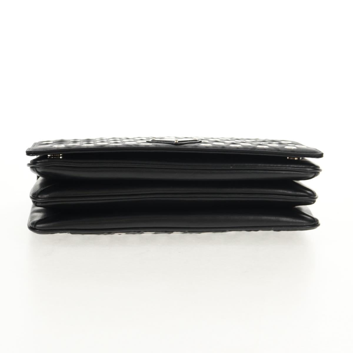 PRADA Chain Shoulder Bag Nylon Black Silver 1BD009 Auth 145246M