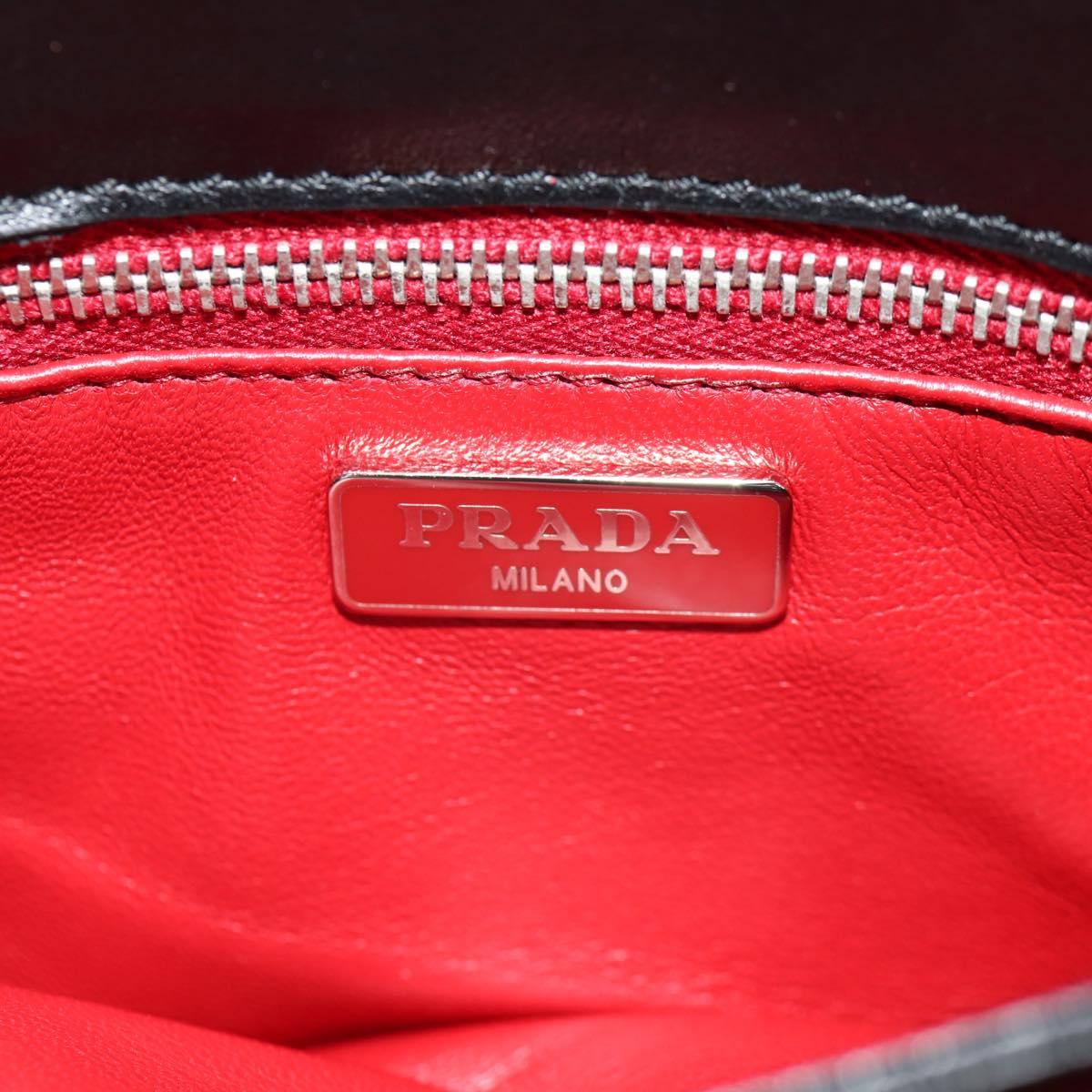 PRADA Chain Shoulder Bag Nylon Black Silver 1BD009 Auth 145246M