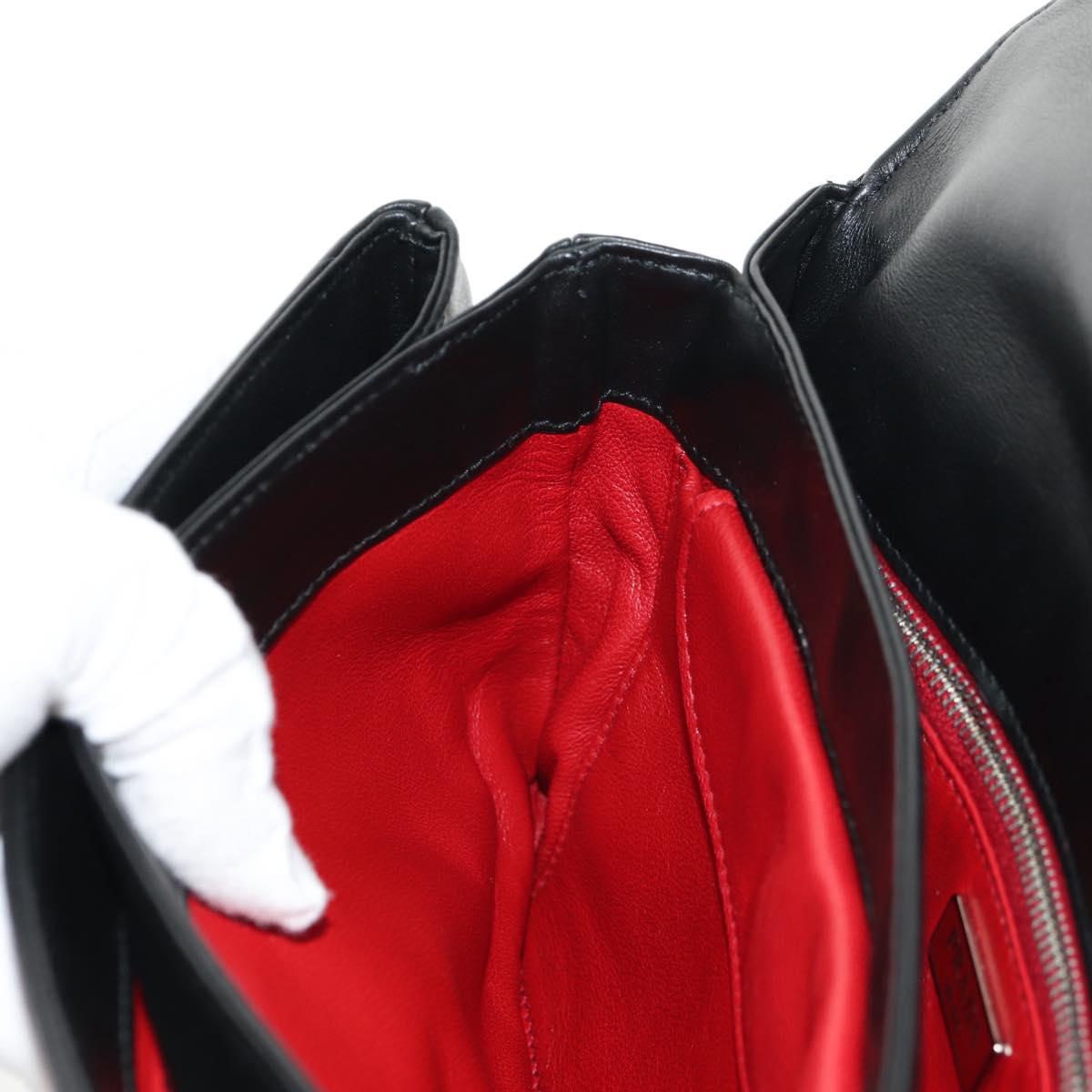 PRADA Chain Shoulder Bag Nylon Black Silver 1BD009 Auth 145246M