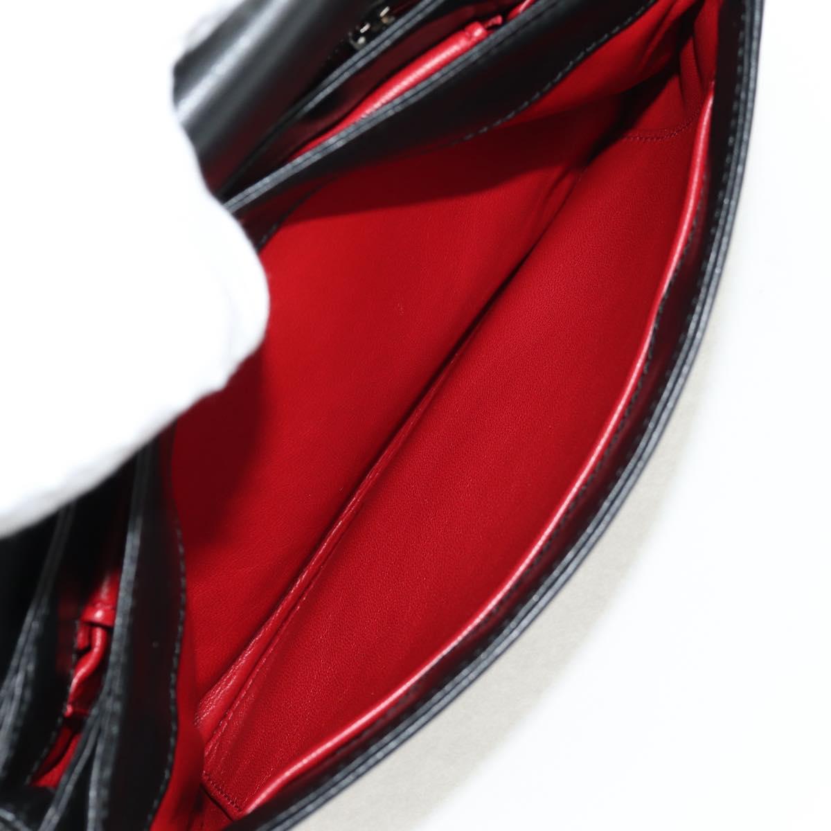 PRADA Chain Shoulder Bag Nylon Black Silver 1BD009 Auth 145246M