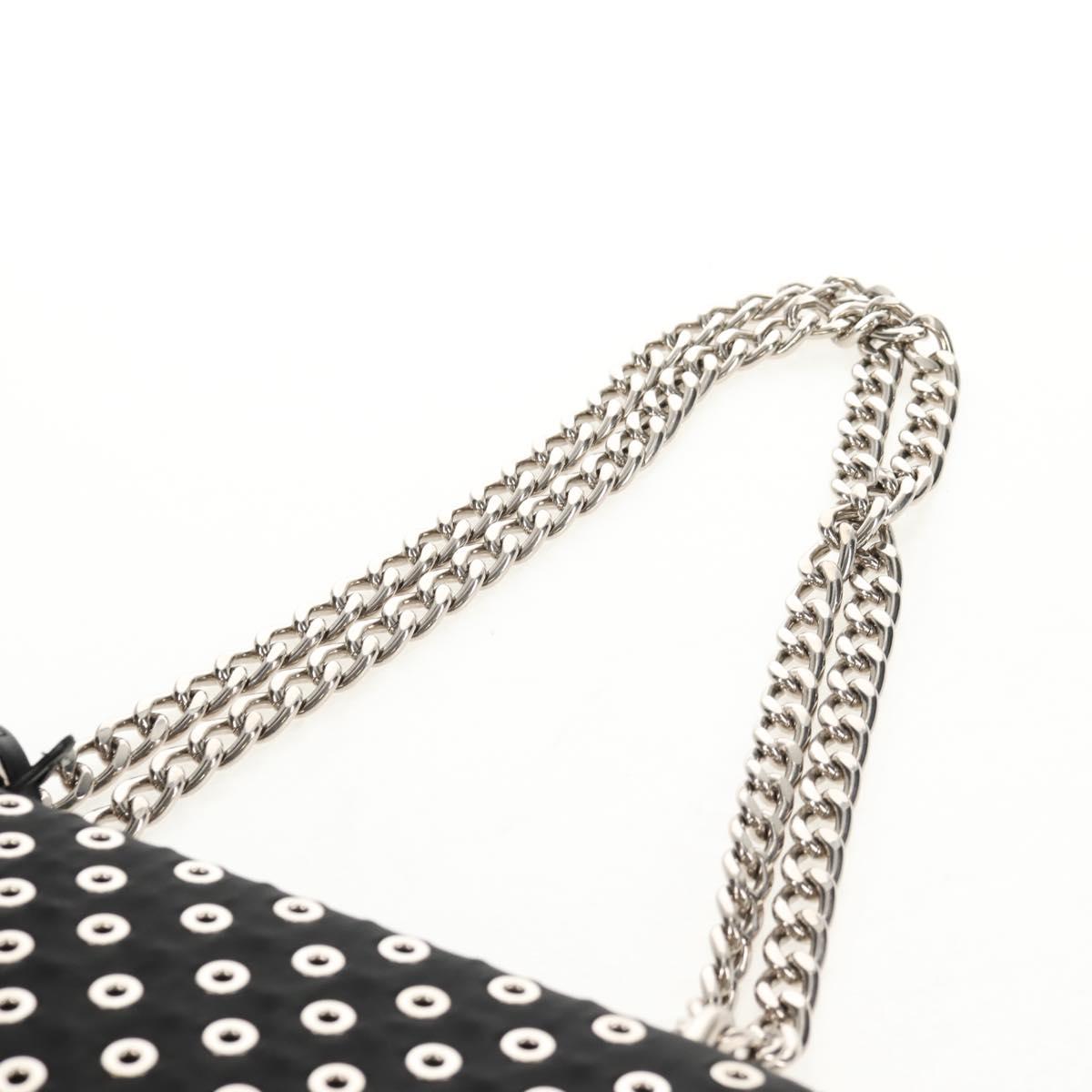 PRADA Chain Shoulder Bag Nylon Black Silver 1BD009 Auth 145246M