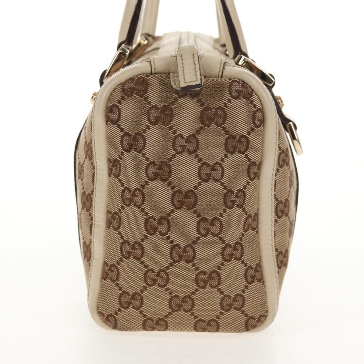 GUCCI Abbey GG Canvas Boston Bag Beige Gold 130942 Auth 145250V
