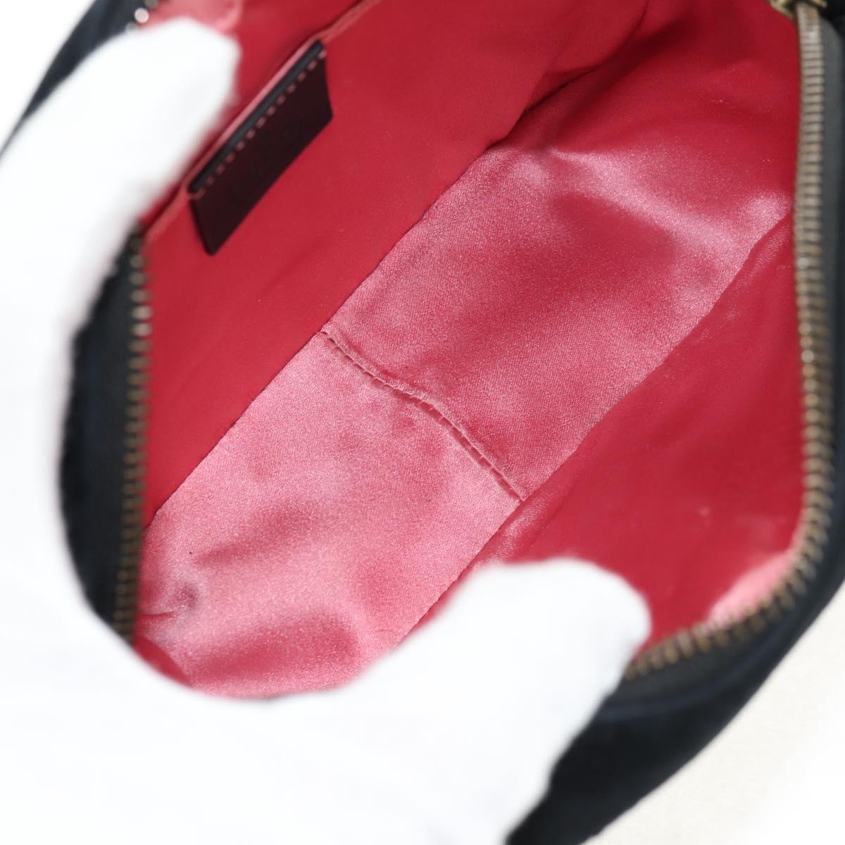 GUCCI GG Marmont Chain Shoulder Bag Velor Black Gold 448065 Auth 145252M