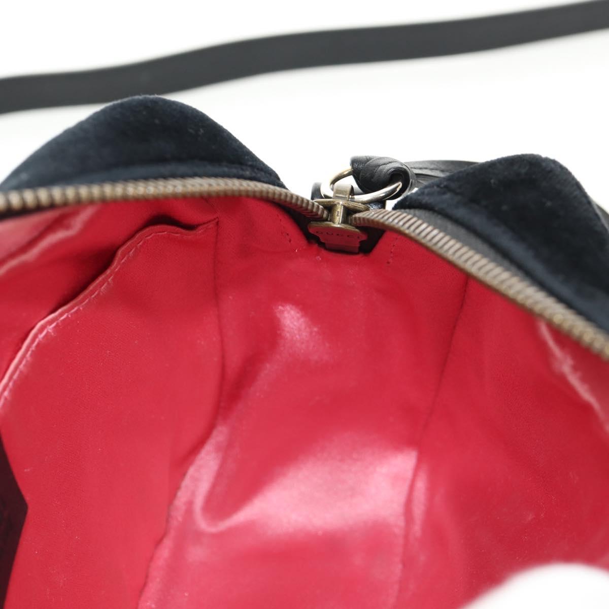 GUCCI GG Marmont Chain Shoulder Bag Velor Black Gold 448065 Auth 145252M