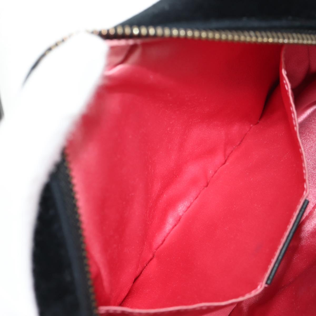 GUCCI GG Marmont Chain Shoulder Bag Velor Black Gold 448065 Auth 145252M