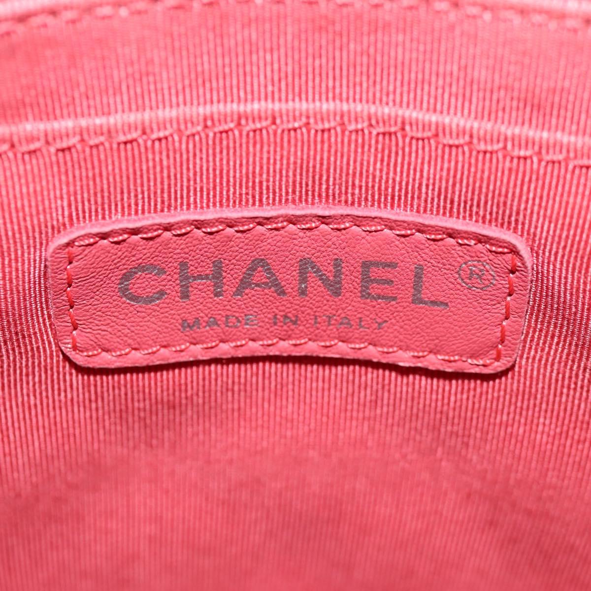 CHANEL Matelasse Backpack Lamb Skin Red Silver CC Auth 145253M