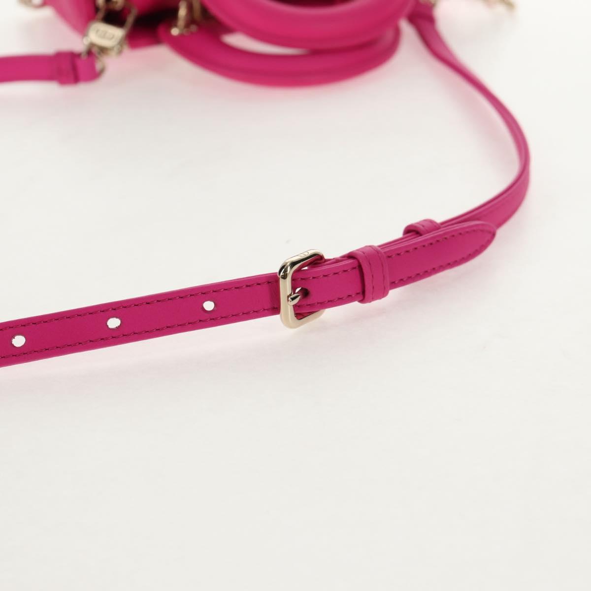 Christian Dior Cannage Lady D Joy Micro Bag Lamb Skin 2way Pink Auth 145262SM