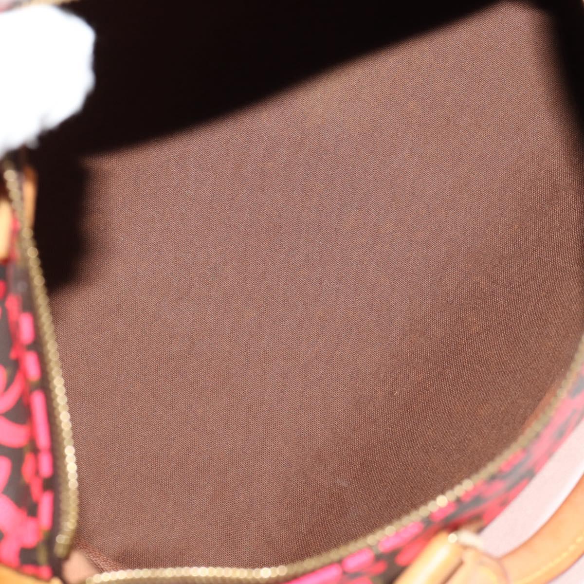 LOUIS VUITTON Monogram Graffiti Speedy 30 Hand Bag Pink M93704 LV Auth 145265A