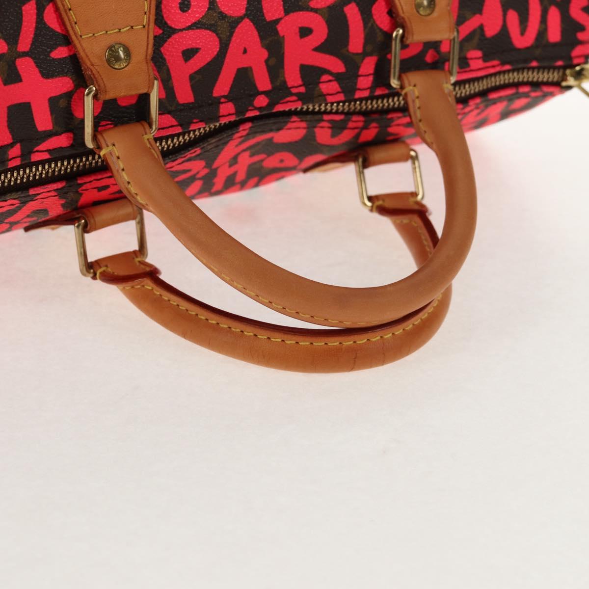 LOUIS VUITTON Monogram Graffiti Speedy 30 Hand Bag Pink M93704 LV Auth 145265A