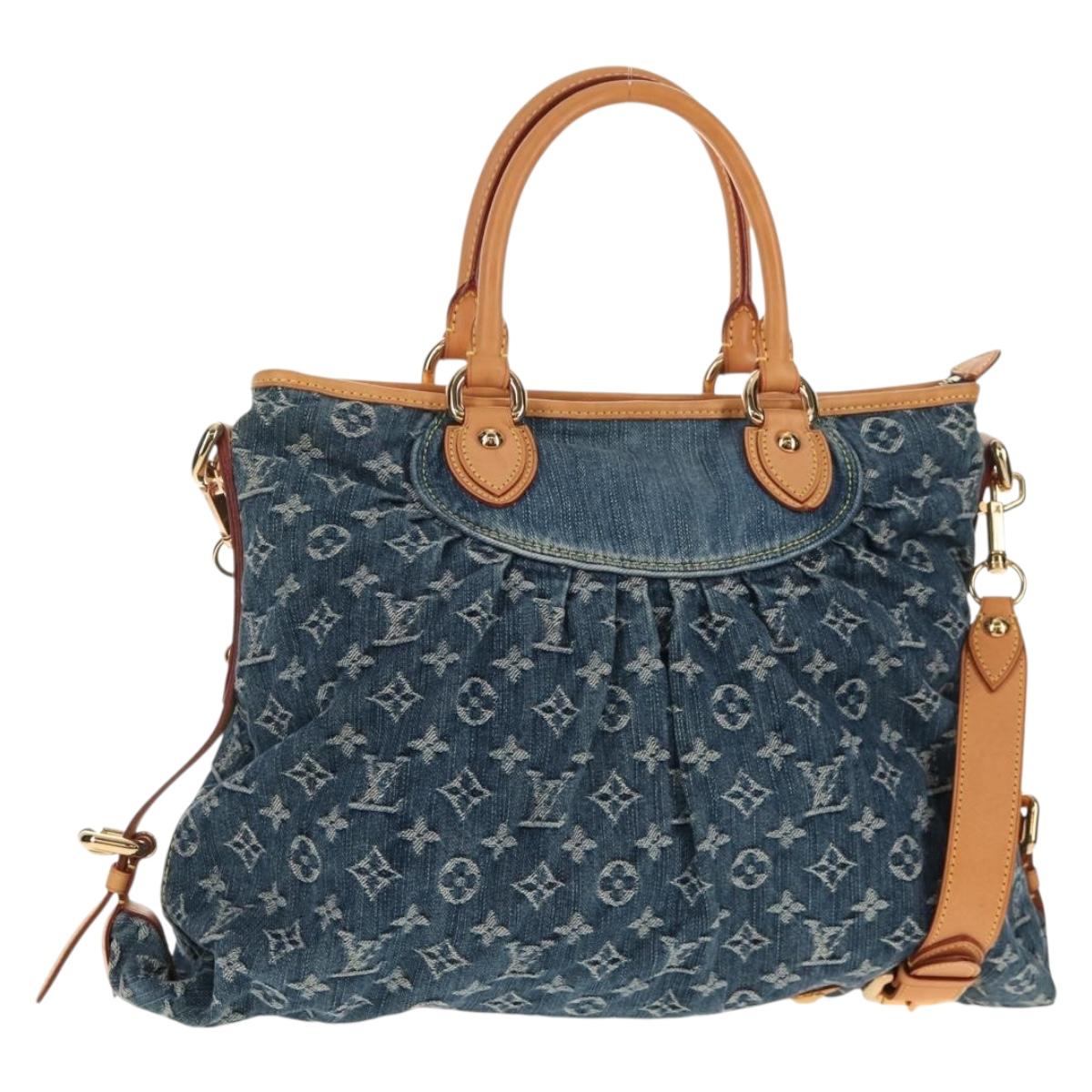 LOUIS VUITTON Monogram Denim Neo Cabby MM Hand Bag Blue M95349 LV Auth 145267V