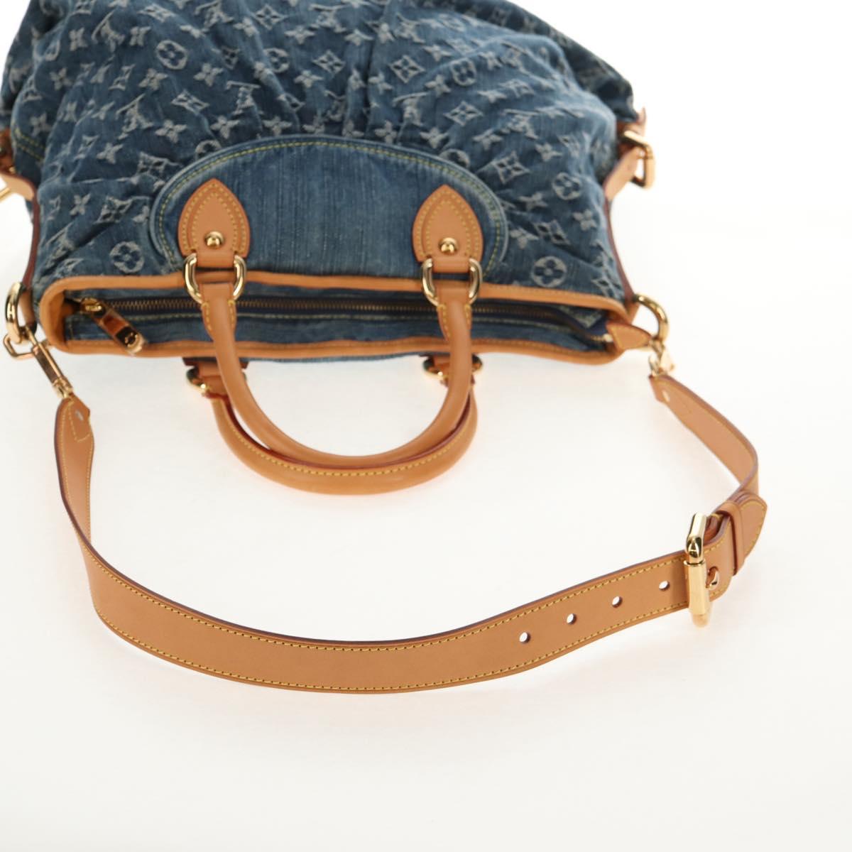 LOUIS VUITTON Monogram Denim Neo Cabby MM Hand Bag Blue M95349 LV Auth 145267V