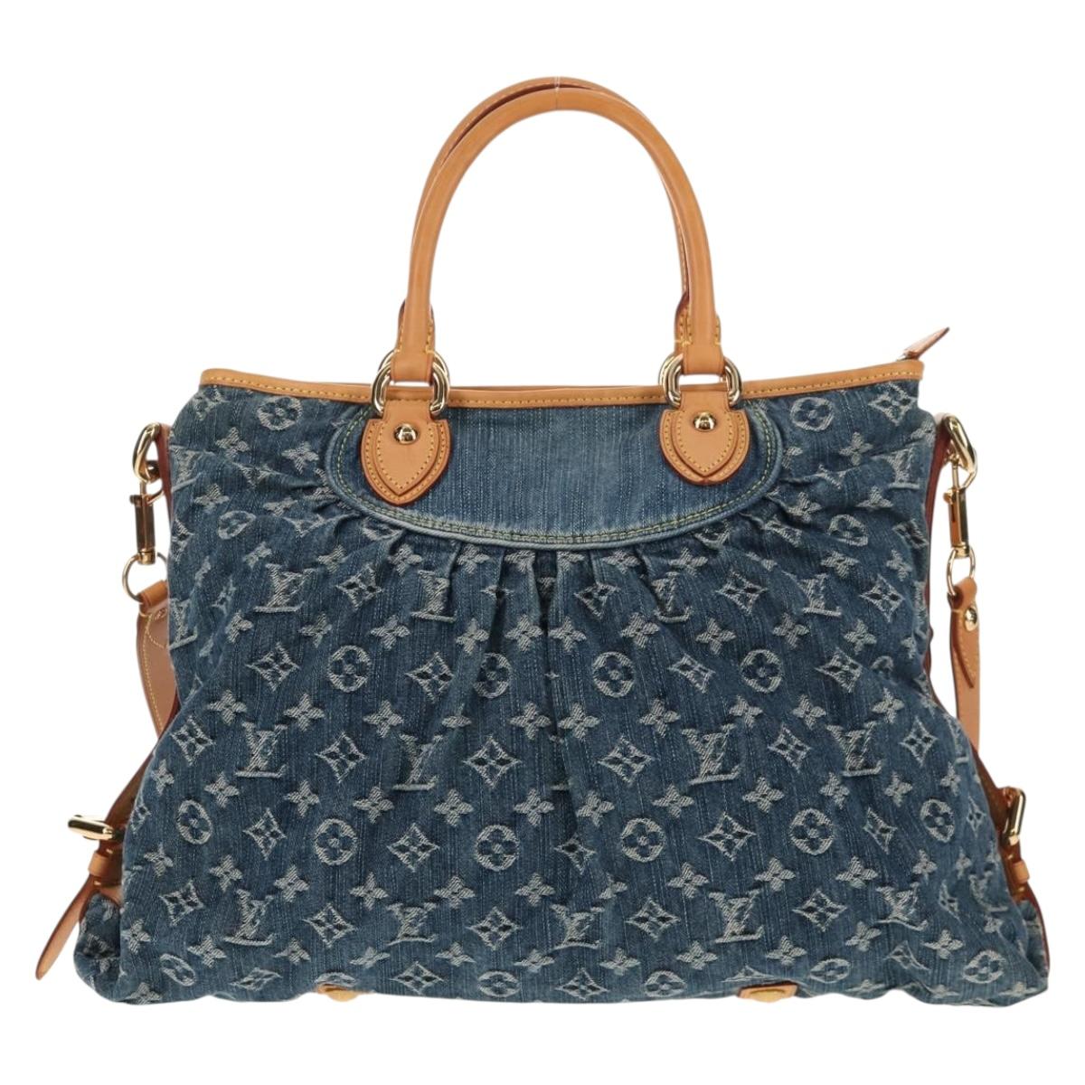 LOUIS VUITTON Monogram Denim Neo Cabby MM Hand Bag Blue M95349 LV Auth 145267V