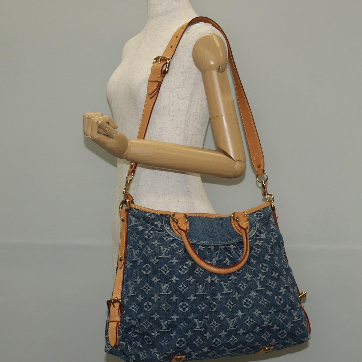 LOUIS VUITTON Monogram Denim Neo Cabby MM Hand Bag Blue M95349 LV Auth 145267V