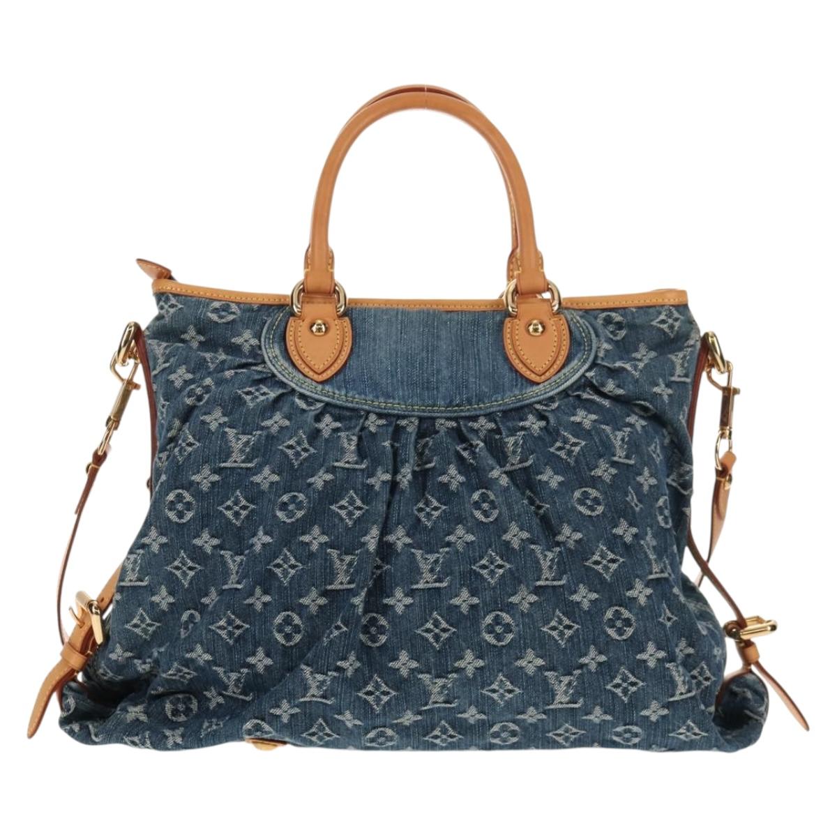 LOUIS VUITTON Monogram Denim Neo Cabby MM Hand Bag Blue M95349 LV Auth 145267V