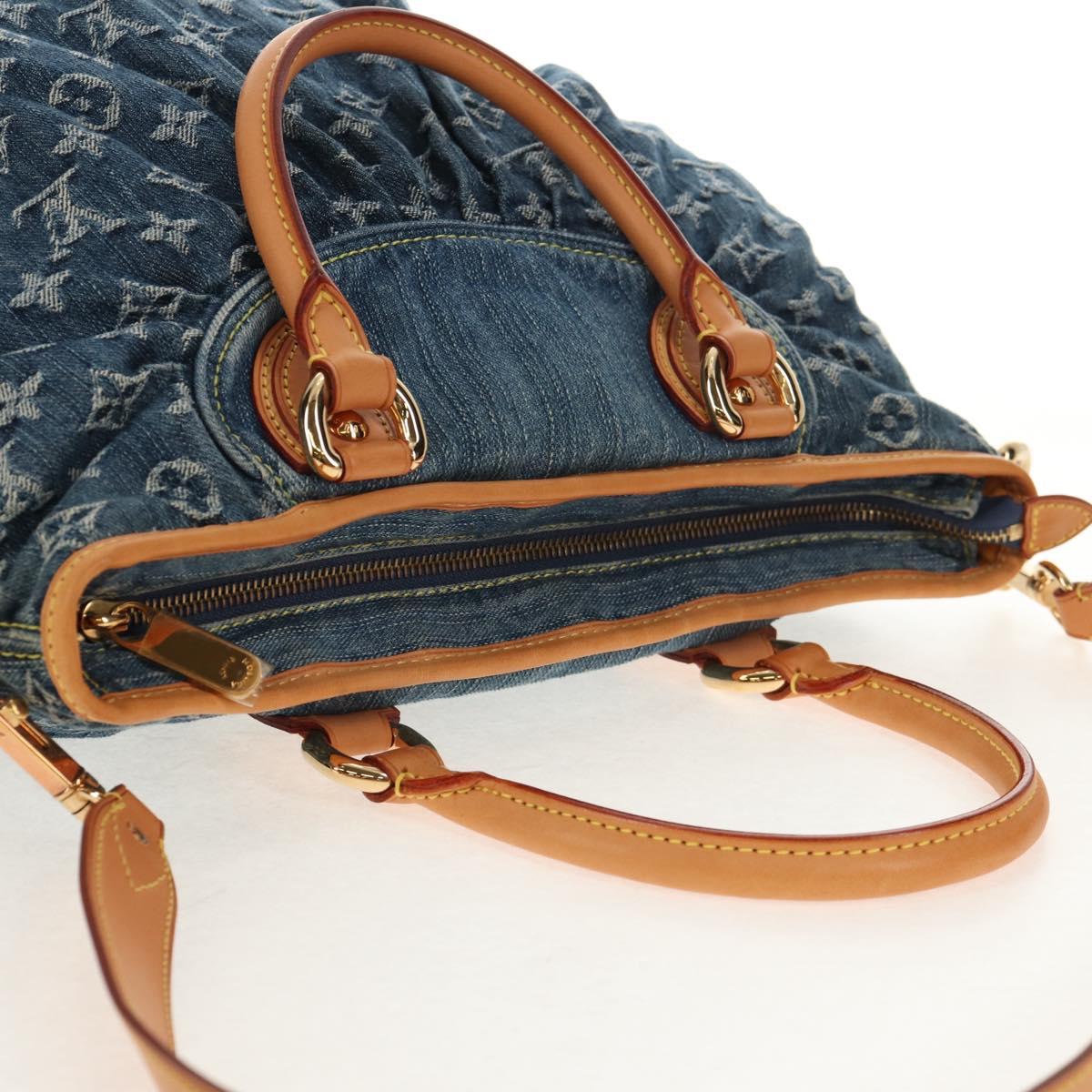 LOUIS VUITTON Monogram Denim Neo Cabby MM Hand Bag Blue M95349 LV Auth 145267V