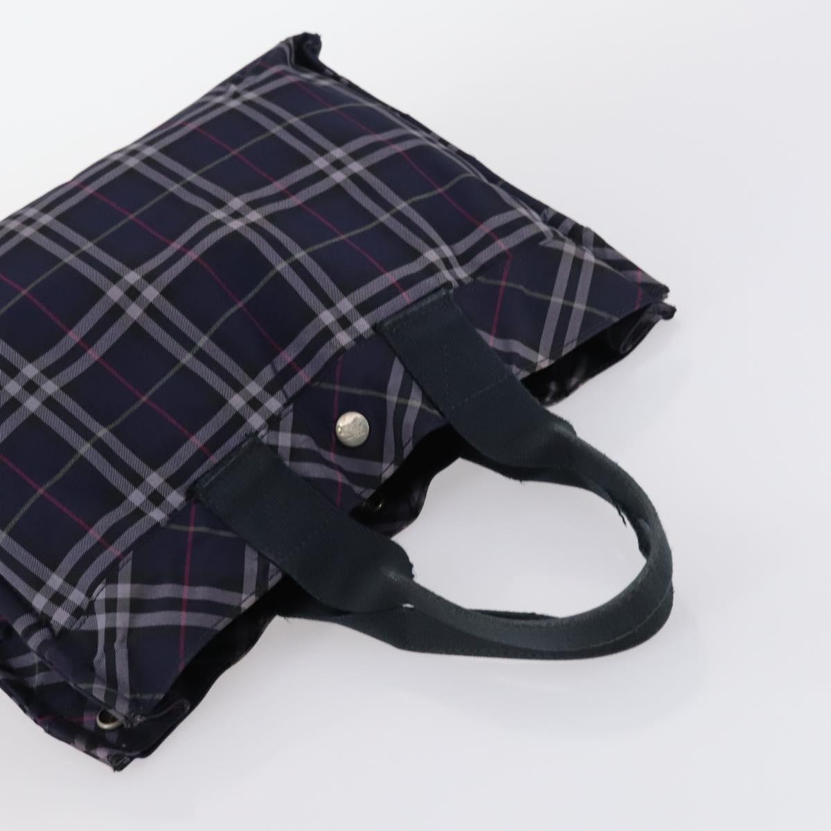 BURBERRY Nova Check Hand Bag Nylon 2Set Khaki Navy Auth 145273
