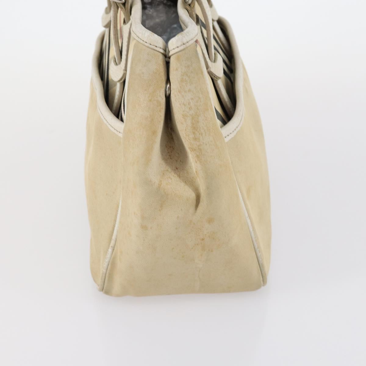 BURBERRY Nova Check Hand Bag Nylon Canvas 2Set Beige Auth 145274