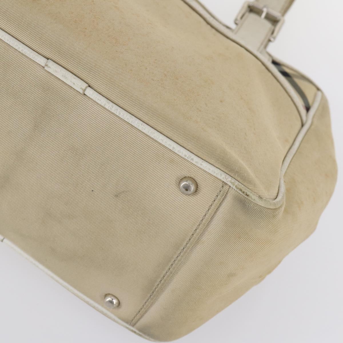 BURBERRY Nova Check Hand Bag Nylon Canvas 2Set Beige Auth 145274