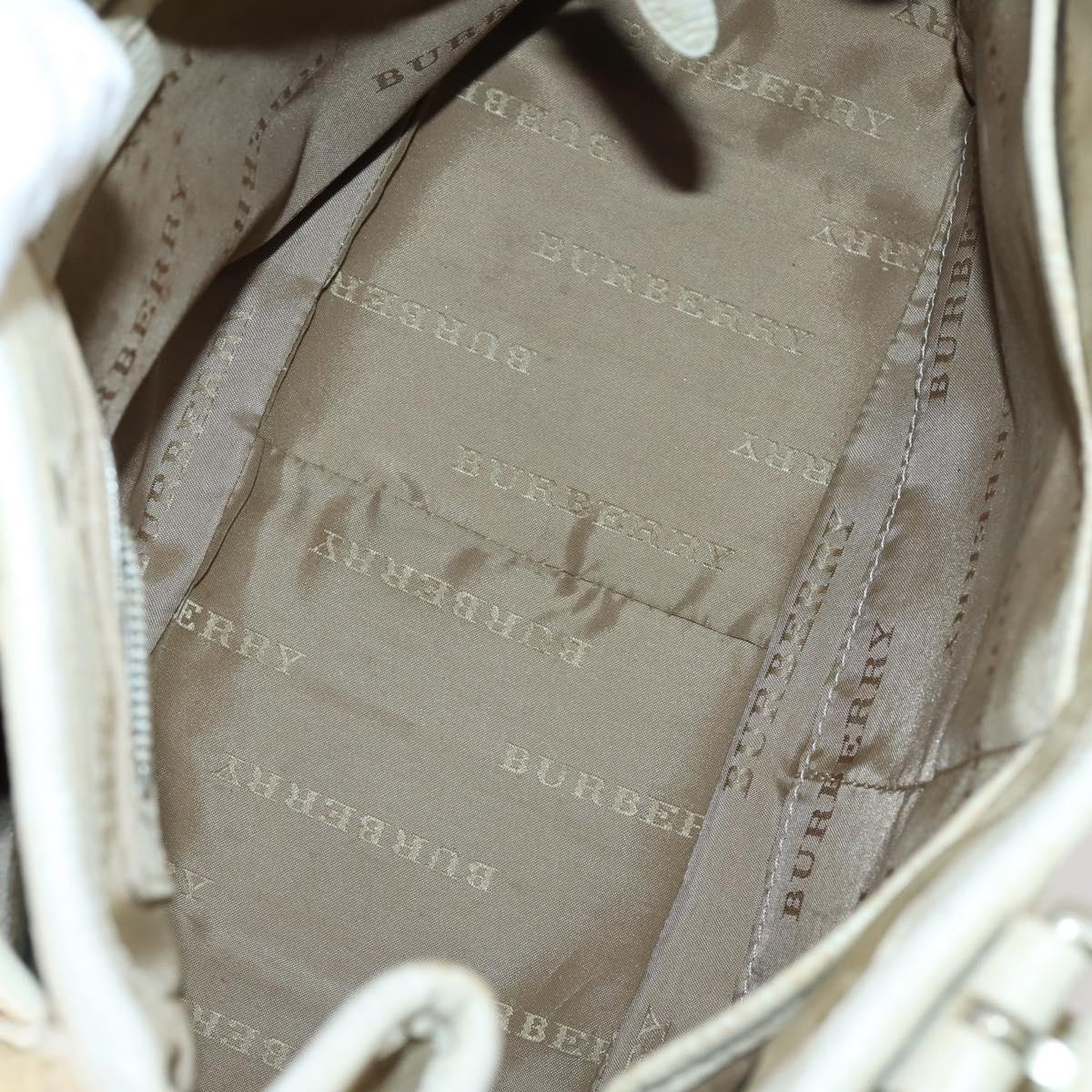 BURBERRY Nova Check Hand Bag Nylon Canvas 2Set Beige Auth 145274