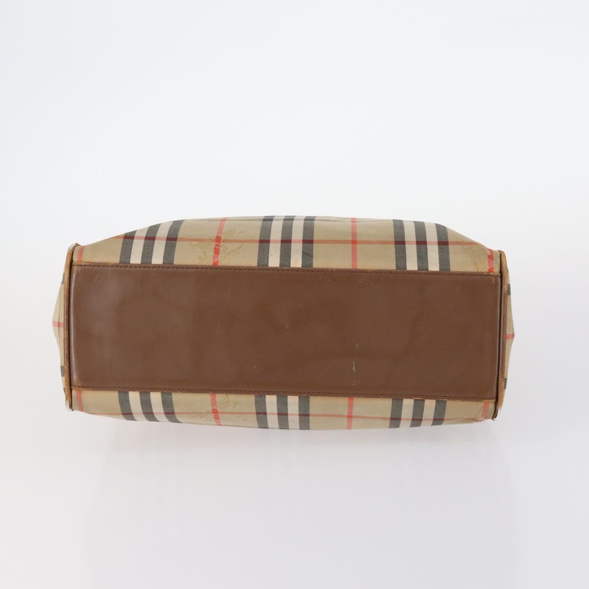 BURBERRY Nova Check Hand Bag Nylon Canvas 2Set Beige Auth 145274