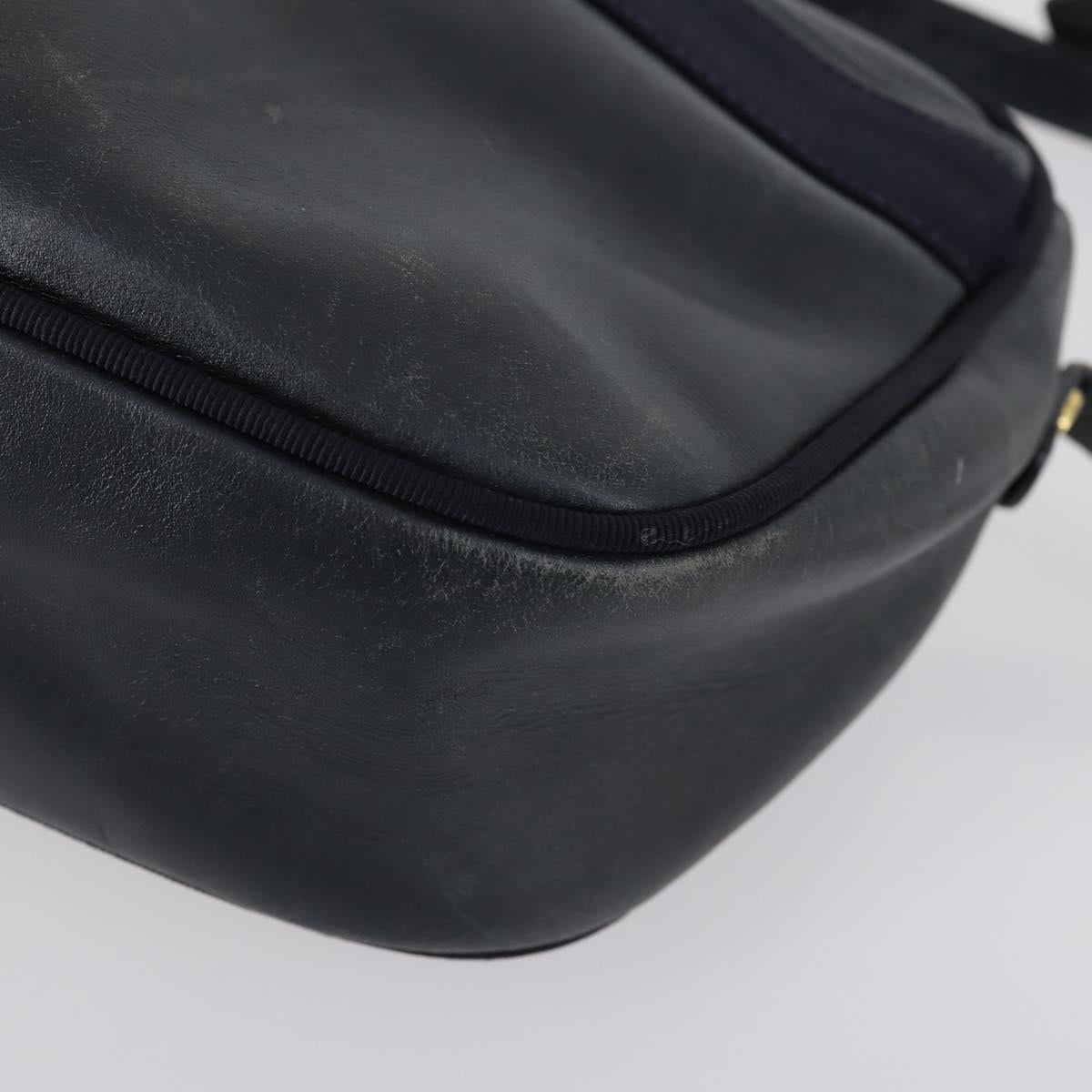 Salvatore Ferragamo Shoulder Bag Leather Canvas 2Set Beige Navy Auth 145275