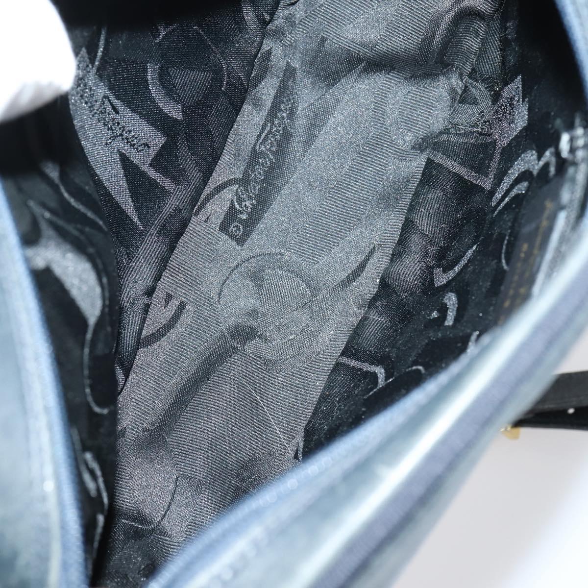 Salvatore Ferragamo Shoulder Bag Leather Canvas 2Set Beige Navy Auth 145275