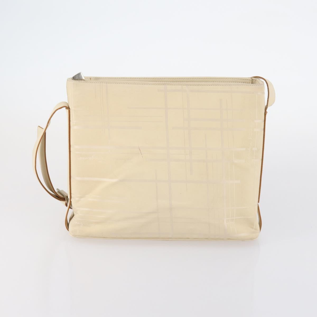 Salvatore Ferragamo Shoulder Bag Leather Canvas 2Set Beige Navy Auth 145275