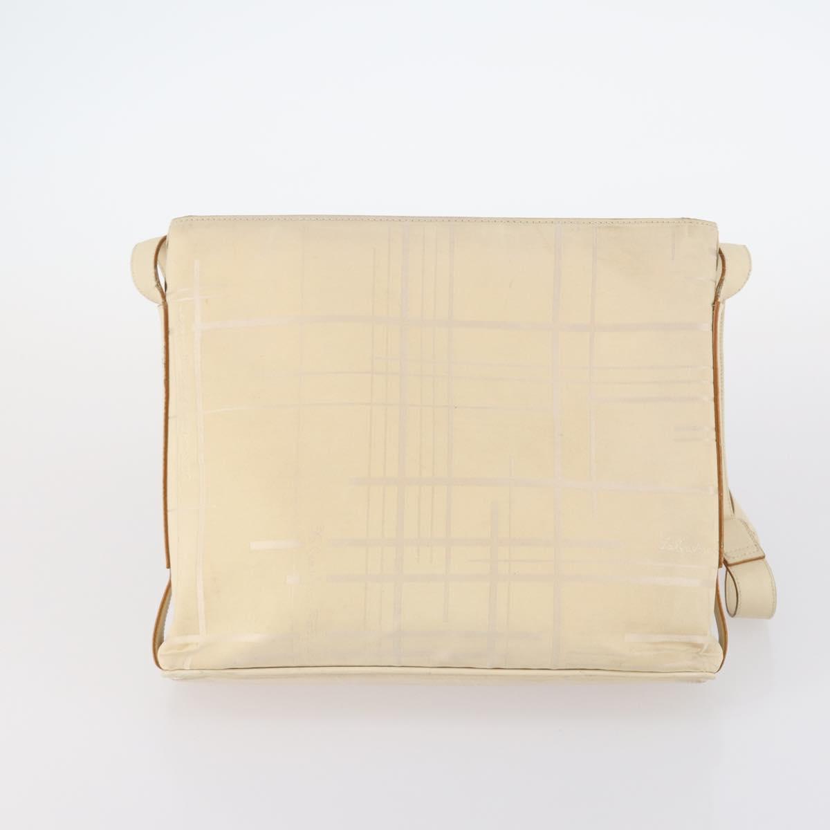 Salvatore Ferragamo Shoulder Bag Leather Canvas 2Set Beige Navy Auth 145275