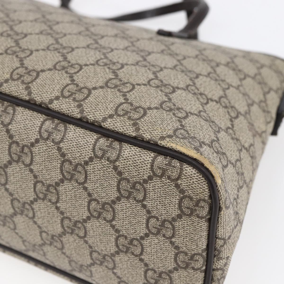 GUCCI GG Supreme Tote Bag PVC Leather Beige Gold 353440 Auth 145287