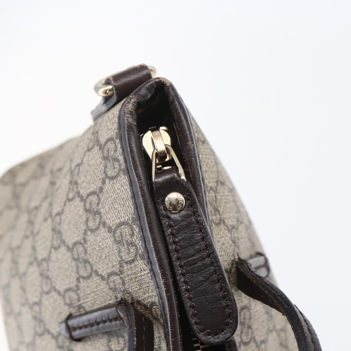 GUCCI GG Supreme Tote Bag PVC Leather Beige Gold 353440 Auth 145287