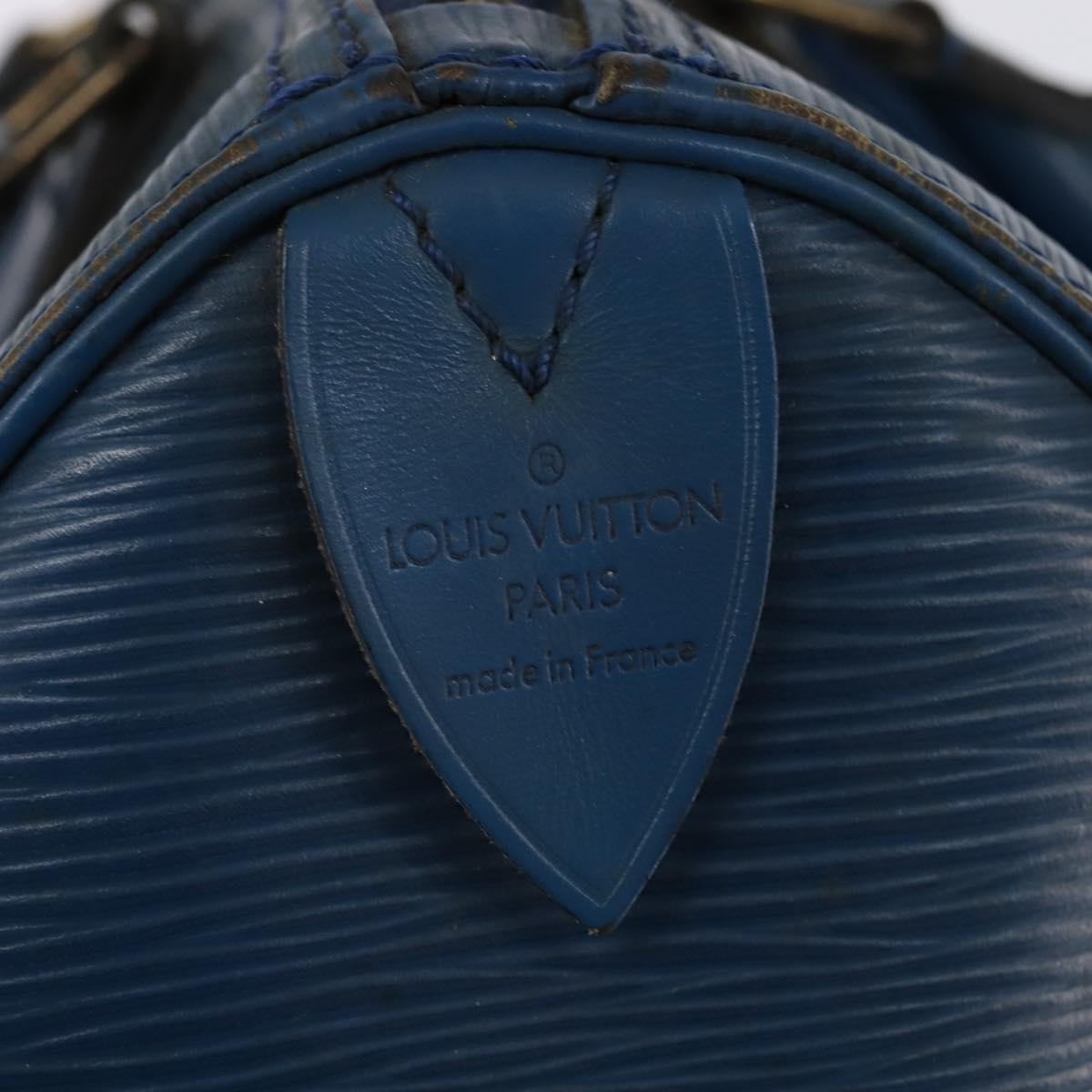 LOUIS VUITTON Epi Speedy 25 Hand Bag Toledo Blue M43015 LV Auth 145306