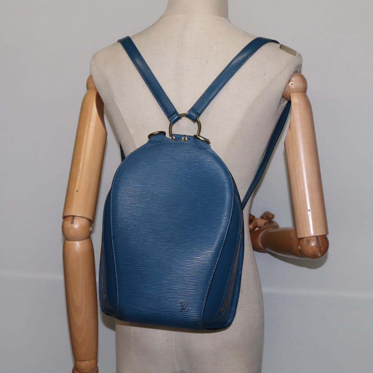 LOUIS VUITTON Epi Mabillon Backpack Blue M52235 LV Auth 145307