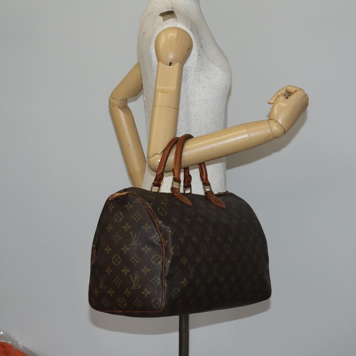 LOUIS VUITTON Monogram Speedy 35 Hand Bag M41524 LV Auth 145312