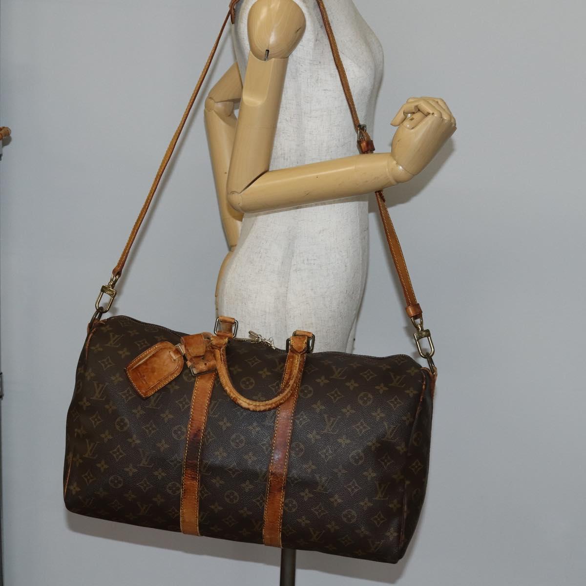 LOUIS VUITTON Monogram Keepall Bandouliere 45 Boston Bag M41418 LV Auth 145316