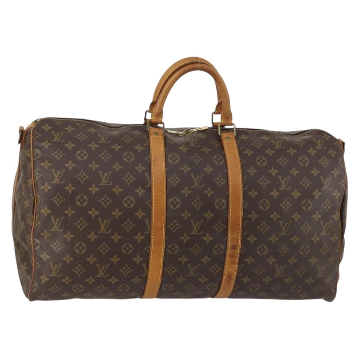LOUIS VUITTON Monogram Keepall Bandouliere 55 Boston Bag M41414 LV Auth 145317