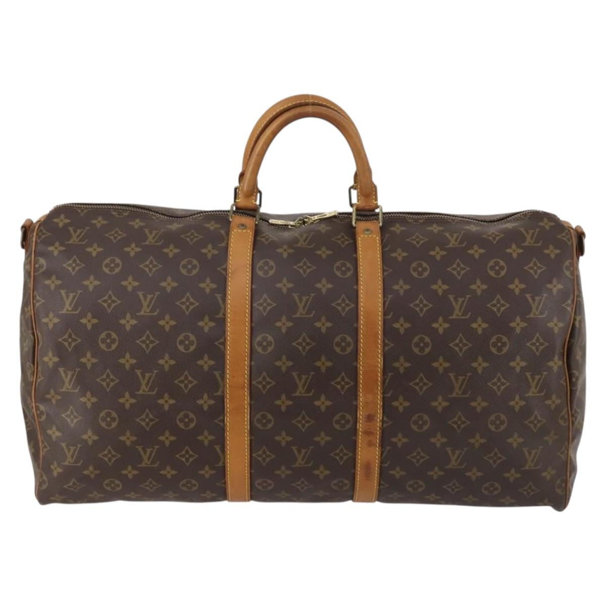 LOUIS VUITTON Monogram Keepall Bandouliere 55 Boston Bag M41414 LV Auth 145317
