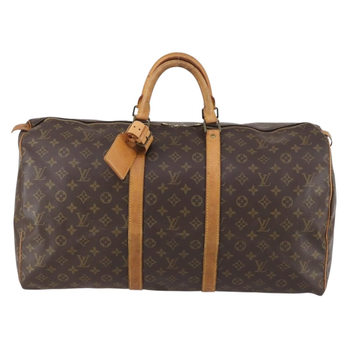 LOUIS VUITTON Monogram Keepall 55 Boston Bag M41424 LV Auth 145318