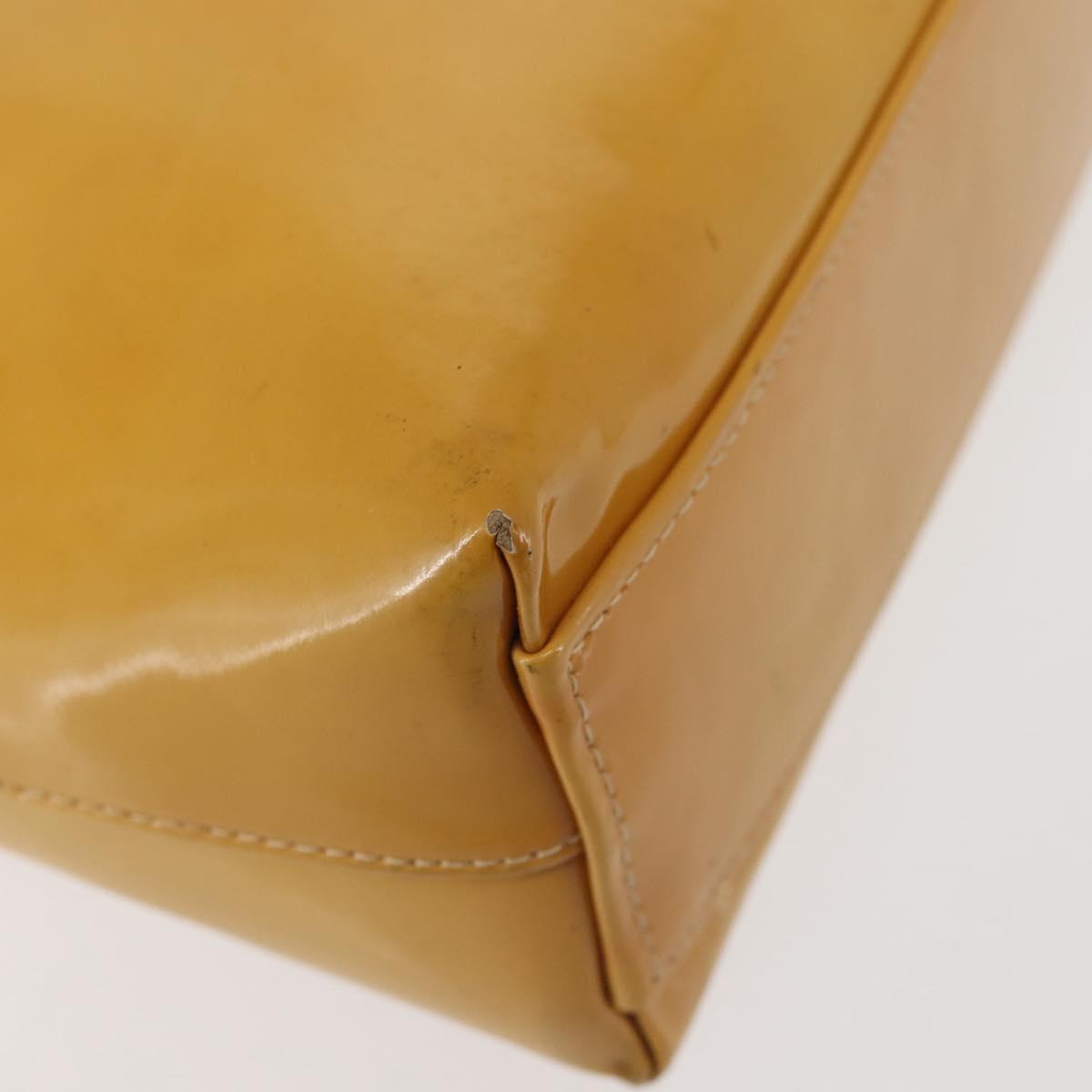 CHANEL Chain Shoulder Bag Enamel Yellow CC Auth 145322