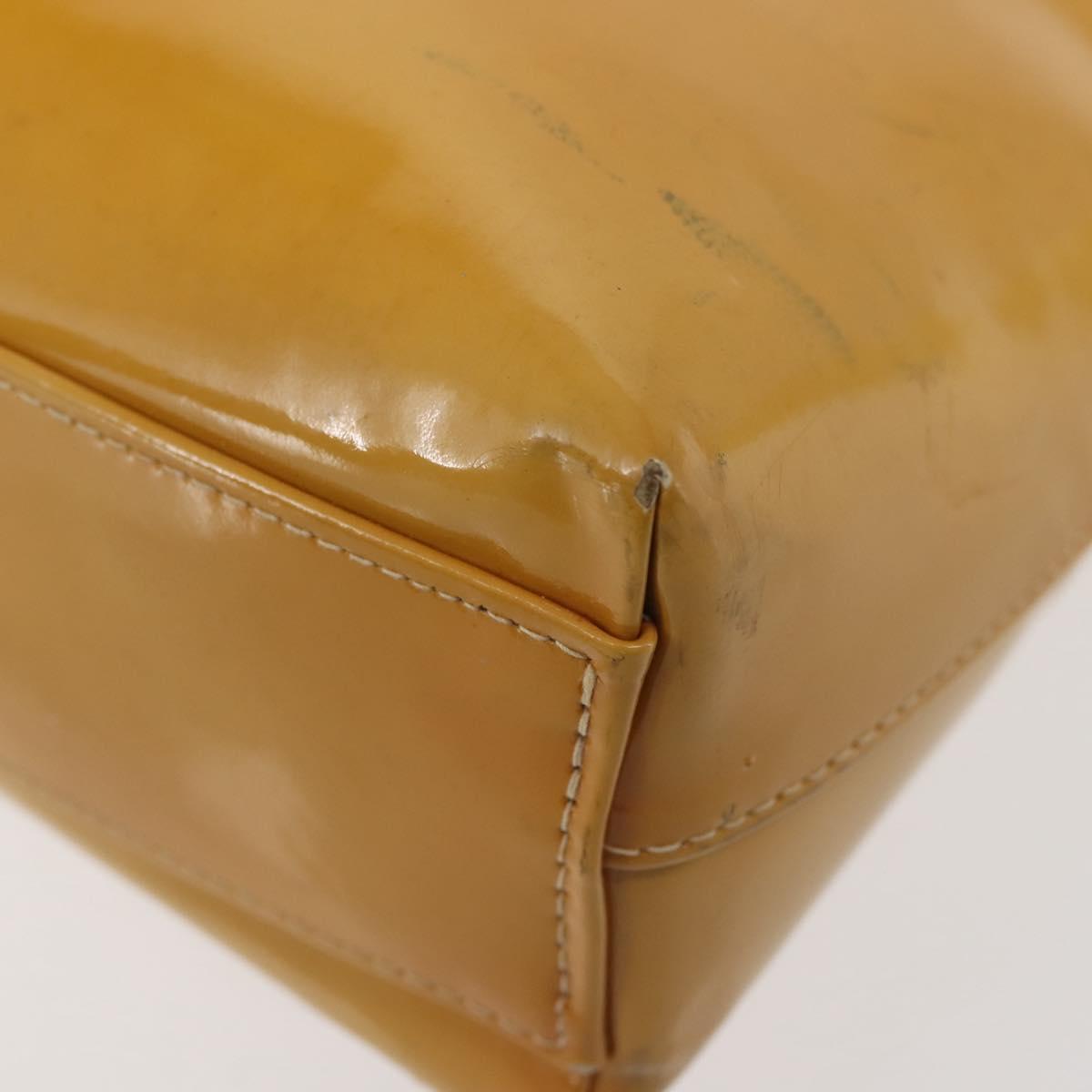 CHANEL Chain Shoulder Bag Enamel Yellow CC Auth 145322