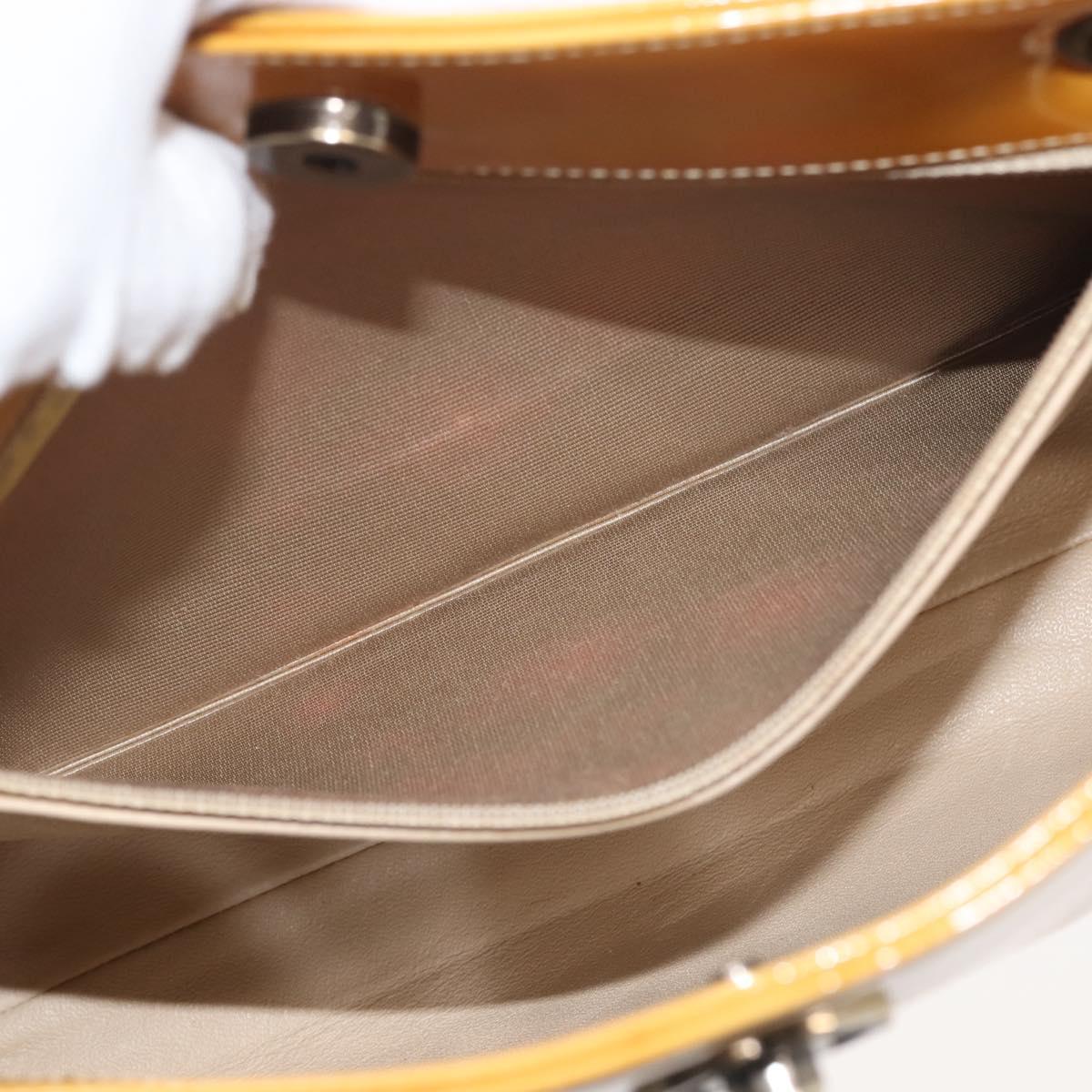 CHANEL Chain Shoulder Bag Enamel Yellow CC Auth 145322