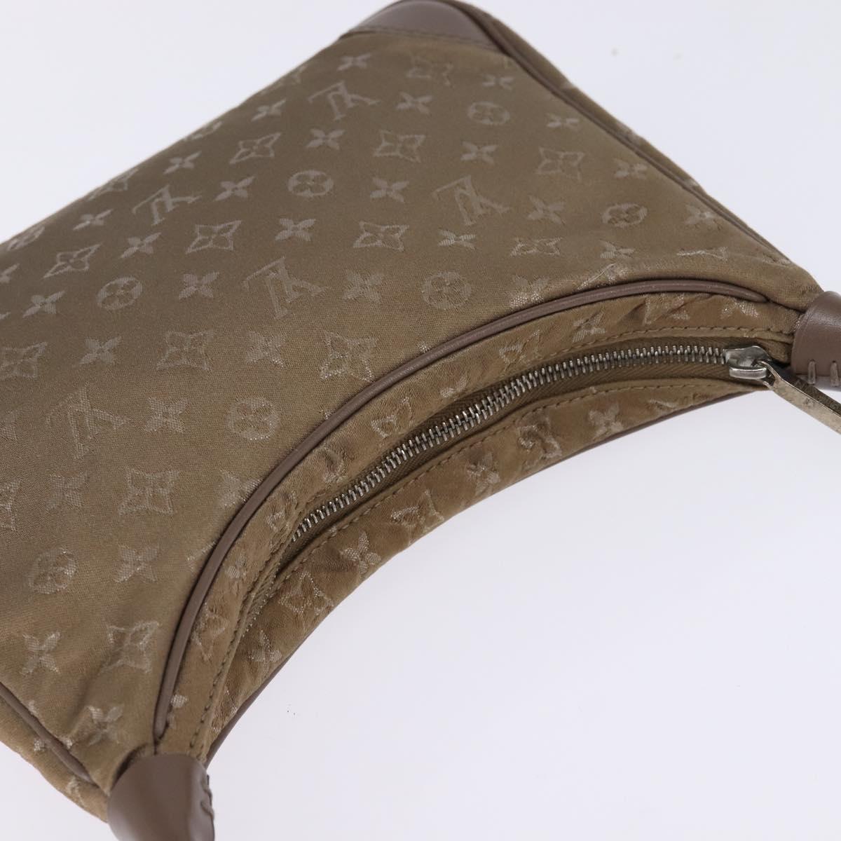 LOUIS VUITTON Monogram Satin Little Boulogne Hand Bag Beige M92143 Auth 145324
