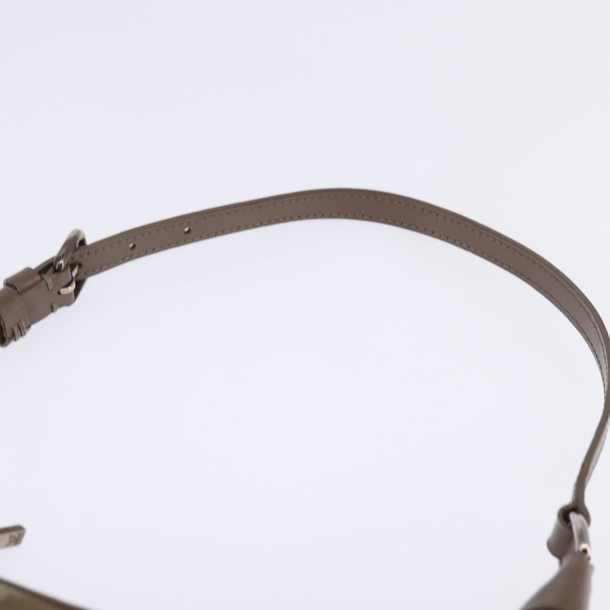 LOUIS VUITTON Monogram Satin Little Boulogne Hand Bag Beige M92143 Auth 145324